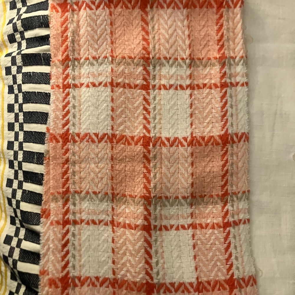 Charter Club 100% cashmere Pink and White Checkered Scarf
